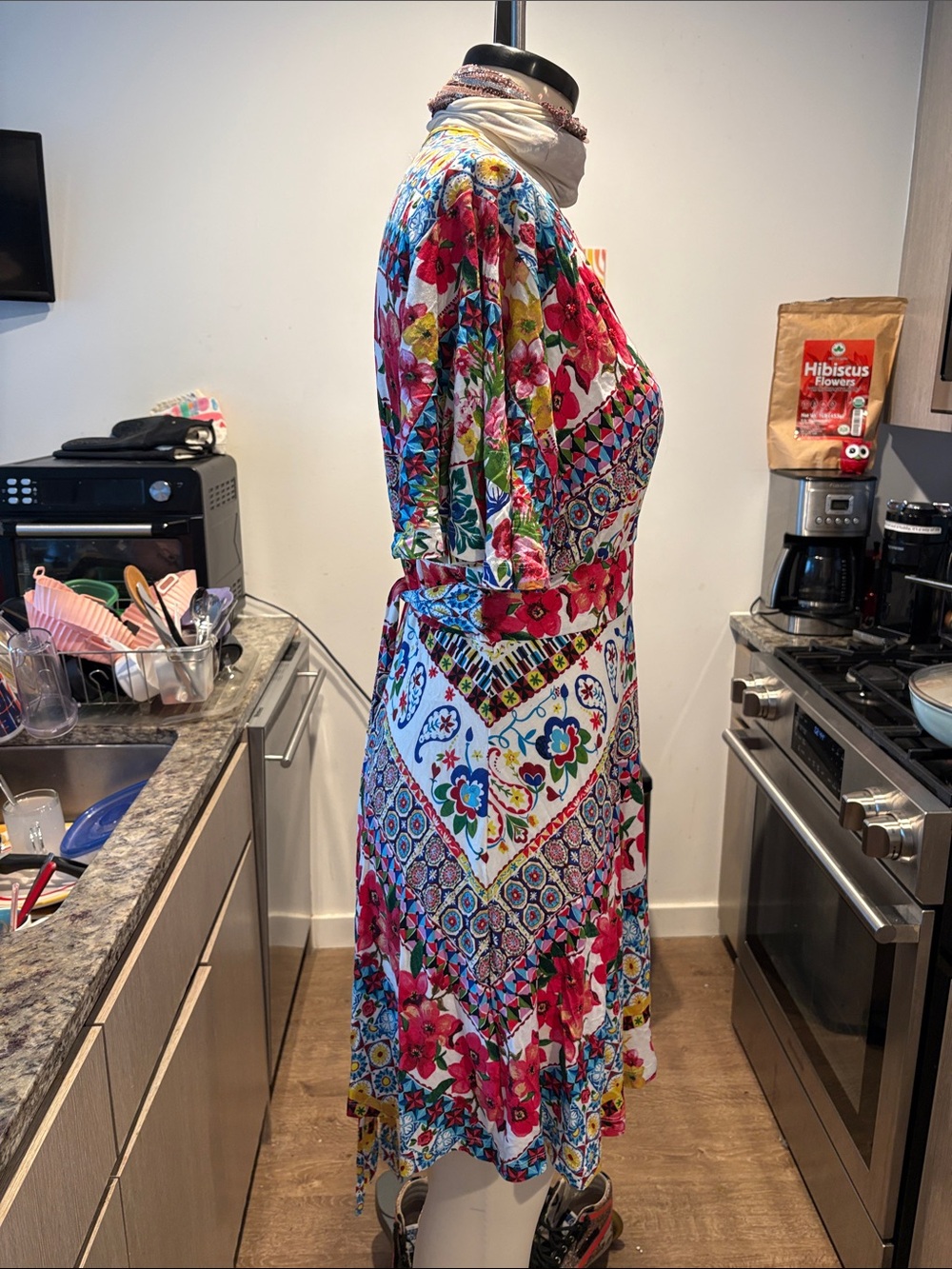 Floral V-Neck Summer Dress - Pink Multi - Picture 4 of 9